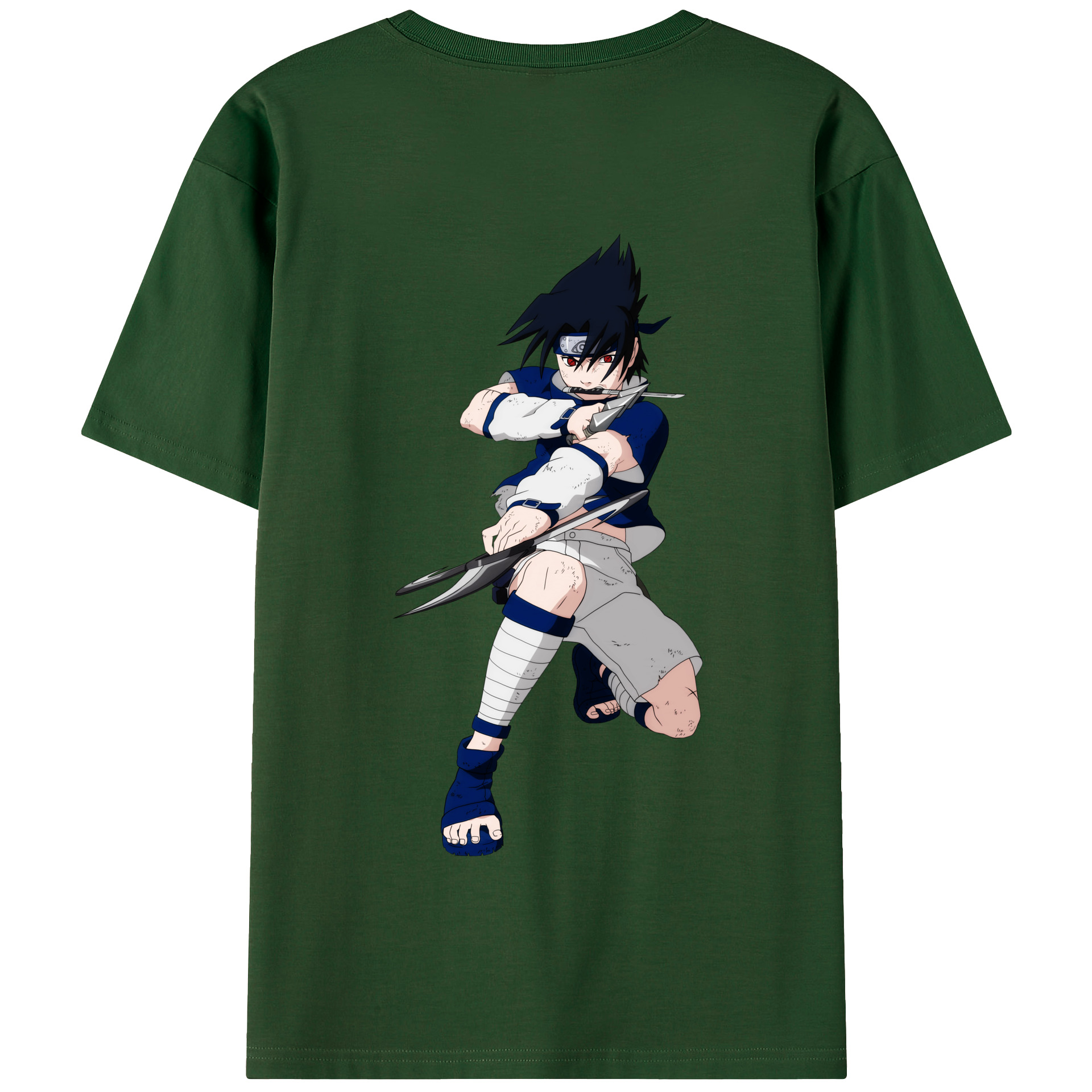 （画像用） NARUTO -ナルト- うちは サスケ Uchiha Sasuke 綿100％半袖Tシャツ（背面プリント）